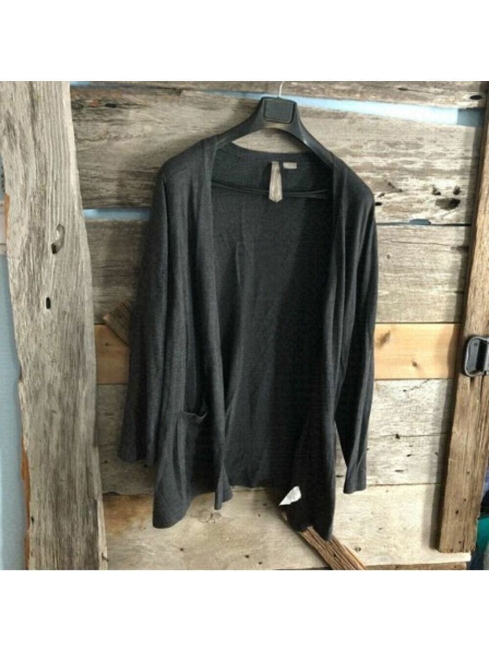 Penningtons Plus Size 4X Dark Grey Sweatshirt Cardigan